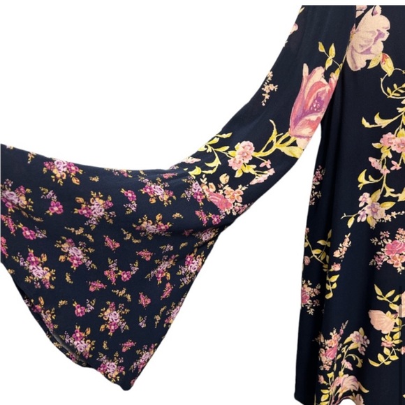 NWT Free People Tate Tunic Mini Dress Navy Blue Floral Size SP $128 - Picture 11 of 11